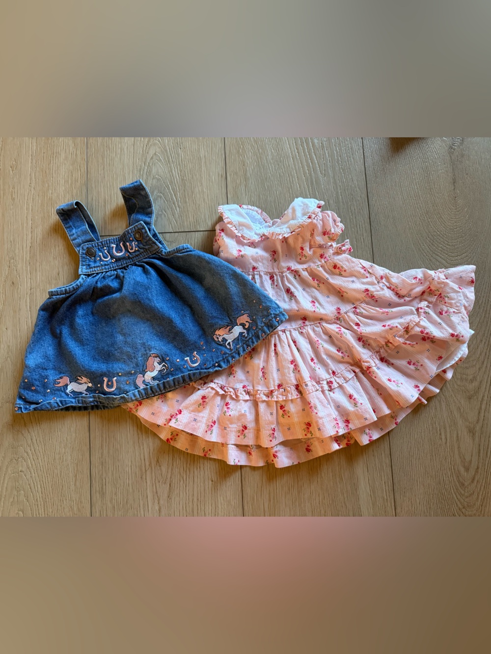 Janie and Jack Light Pink Floral Blouse with Blue and Red Details